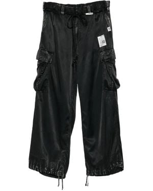 Maison Mihara Yasuhiro Satin Cargo Trousers - Black