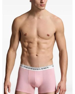 Polo Ralph Lauren Logo Waistband Boxer Briefs (Set Of Five) - Red