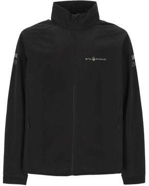 Sail Racing Logo-Print High-Neck Jacket - Black