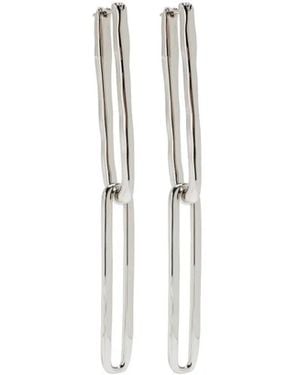 Jil Sander Pendientes Con Diseño Rectangular - Blanco