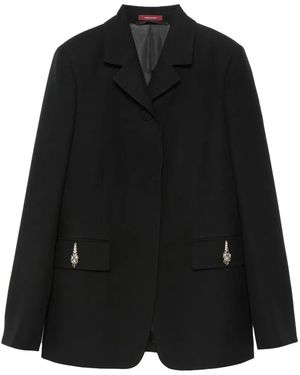 Gucci Kreppjacke Mit Tigerkopf - Schwarz