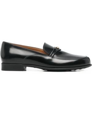 Tod's Logo-Plaque Leather Loafers - Black
