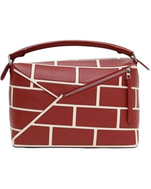 Loewe Puzzle Edge Large Brick Bag - Red