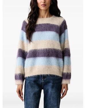 Mos Mosh Suvi Striped Mohair-Blend Jumper - Grey