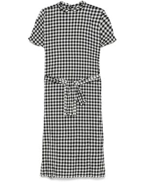 Daniela Gregis Robe Mi-Longue À Carreaux Vichy - Noir