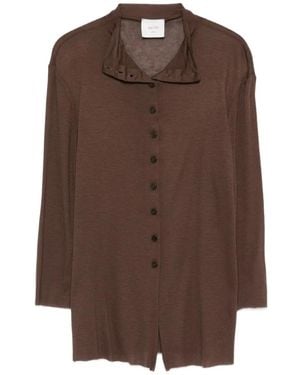 Alysi Fine-Knit Top - Brown