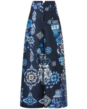 CAMILLA A Tiled Wonderland Broek - Blauw