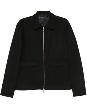 KARL LAGERFELD Zip-Up Shirt Jacket - Black