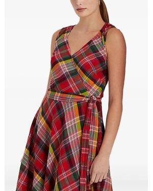 Ralph Lauren Plaid Belted Dress - Red