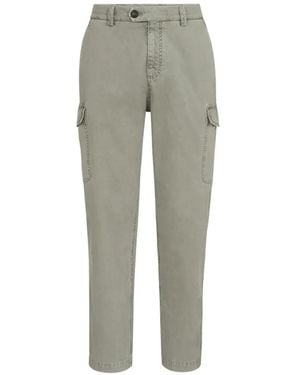 Brunello Cucinelli Peached Cotton Gabardine Trousers With Cargo Pockets - Grey