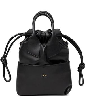 N°21 Eva Drawstring Top-Handle Tote Bag - Black