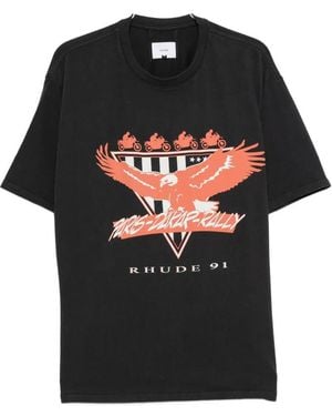 Rhude Stage Racing Graphic-Print T-Shirt - Black