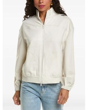 Brunello Cucinelli Veste Zippée À Ornements Métalliques Monili Signature - White