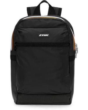 K-Way Small Laon Logo-Patch Backpack - Black