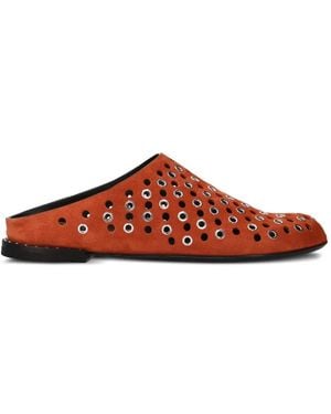 Premiata Eyelet-Detail Mules - Brown