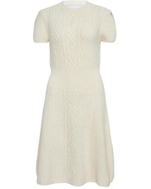 3.1 Phillip Lim Cable-Knit Short-Sleeve Midi Dress - White