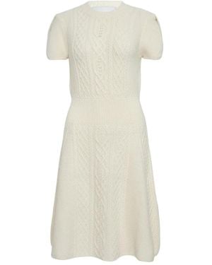 3.1 Phillip Lim Cable-Knit Short-Sleeve Midi Dress - White