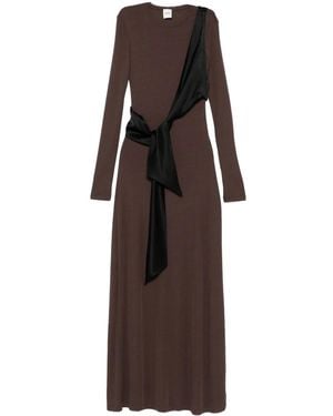 Nanushka Draped Tie-Belt Dress - Brown
