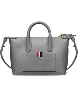 Thom Browne Bolso shopper de piel - Gris