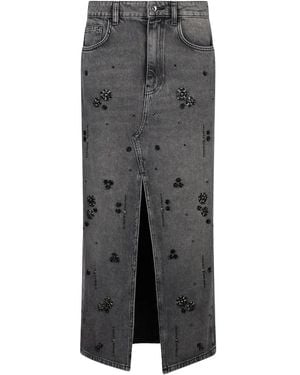 Liu Jo Gemstone-Embellished Midi Skirt - Grey
