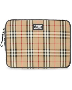 Burberry Bolso De Mano Con Vintage Check Y Cremallera - Metálico