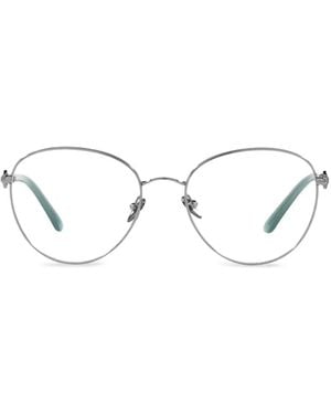 Giorgio Armani Logo-Plaque Round-Frame Glasses - White