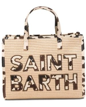 MC2 Saint Barth Vivian Mid Straw Tote Bag - Metallic