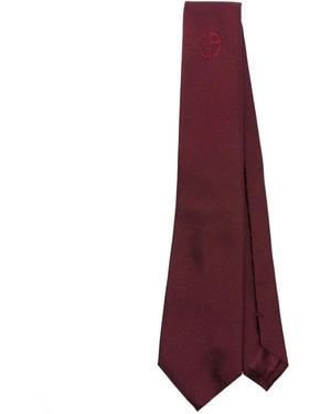 Giorgio Armani Embroidered Silk Tie - Lila
