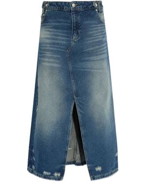 MISBHV Distressed Denim Skirt - Blue