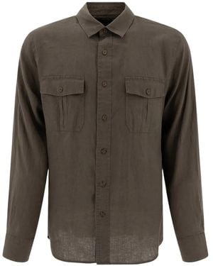 Vince Double-Pocket Linen Shirt - Green