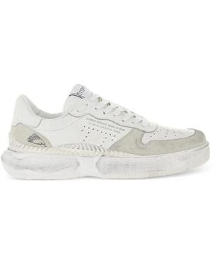 TRYPEE Distressed Leather Sneakers - White