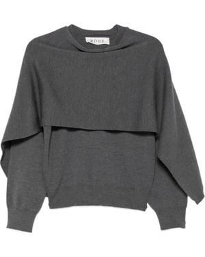 Rohe Pullover Mit Cape-Overlay - Grau
