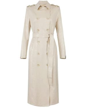 Elisabetta Franchi Trenchcoat mit Kroko-Effekt - Natur