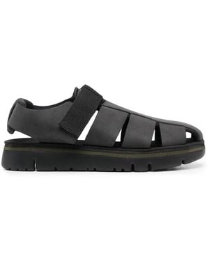 Camper Strap Fastenting Chunky Sole Sandals - Black