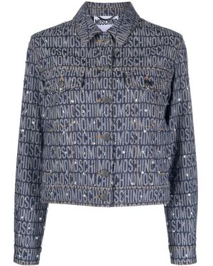 Moschino Monogram-print Denim Jacket - Blue