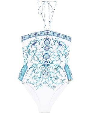 CAMILLA ペイズリーホルターネック水着 - ブルー