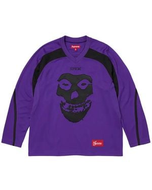 Supreme The Misfits Skull-Print Hockey Jersey - Purple