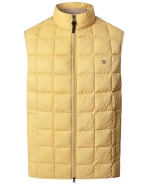 Hackett Logo-Detail Quilted Gilet - Yellow