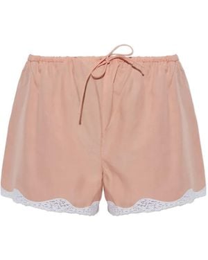 Posse Tabitha Scalloped Lace-Trim Shorts - Pink