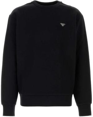 Prada Felpa Con Logo A Triangolo - Nero