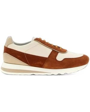 Brunello Cucinelli Panelled Leather Trainers - Brown