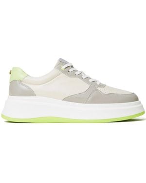 Twinset Colour-Block Faux Leather Trainers - White