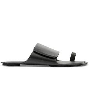 MM6 by Maison Margiela Toe-Strap Leather Sandals - White