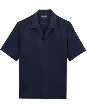 Vilebrequin Courbis Short-Sleeved Linen Shirt - Blue