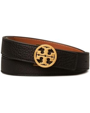 Tory Burch Miller Leather Reversible Belt - Black