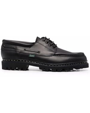 Paraboot Ridged Sole Boat Shoes - Black