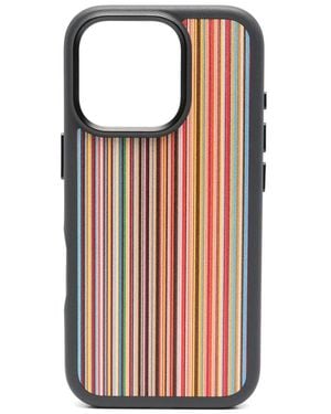 Paul Smith Signature Stripe Iphone 16 Pro Case - Black