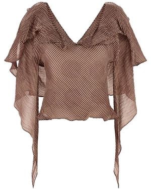 Kiko Kostadinov Plexus Crinkled Blouse - Brown