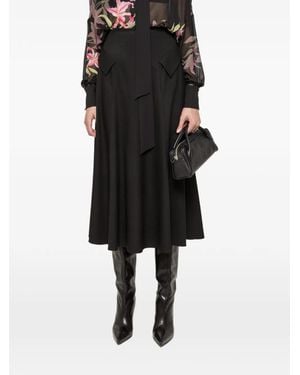 Nissa High-Waisted Midi Skirt - Black