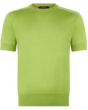 Moorer Short-Sleeve Silk Jumper - Green